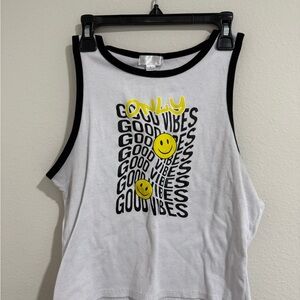 ONLY Good Vibes White Tank Top